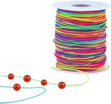 109 Yards Rainbow Beading Cords and Threads 1mm Stretchy Bracelet String Elastic - £18.39 GBP