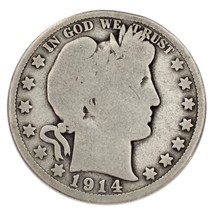 1914 Argent Barber Demi Dollar 50C ( Bon, G État) Naturel Couleur - $2,505.98 MXN