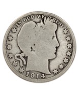 1914 Argent Barber Demi Dollar 50C ( Bon, G État) Naturel Couleur - €113,89 EUR