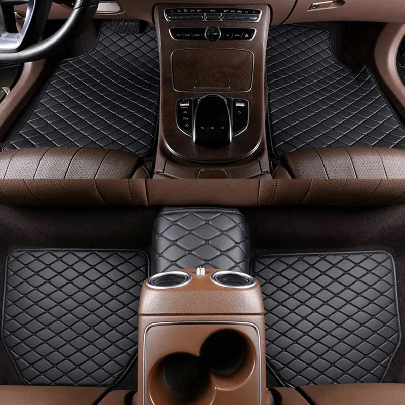 Universal 5Pcs Car Floor Mats PU Leather Waterproof Auto Foot Pad Protector - £23.03 GBP+