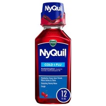 Vicks NyQuil Cough Nighttime Relief,Cherry Flavor, 12 Fl Oz - £10.66 GBP