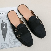 Famous   Decoration Slippers Women Square Toe Mules Japanned Leather Flip Flops  - £42.25 GBP