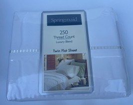 Vintage Ivory Springmaid Twin Flat Sheet, 250 Thread Count Luxury Blend New - £12.50 GBP