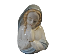 Vintage Virgin Mary Mini Flower vase Planter Praying Madonna 5&quot; - £9.44 GBP