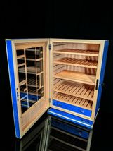 Elie Bleu Madrona Blue Cabinet Humidor NIB Made in France image 2