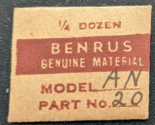 NOS NEW Pack of 3 Genuine Benrus Watch Cal. AN - Clicks - Part# 20 - $15.83