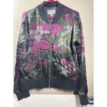 Marrakech Anthropologie Bomber Jacket Camo Purple Green Black Satin Size... - $716.11 MXN