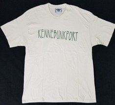 Vintage 1990s KENNEBUNKPORT Maine Spellout Souvenir Cream Color T-Shirt ... - £15.75 GBP