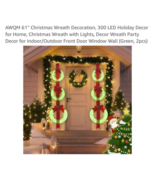 AWQM 61&#39;&#39; Christmas Wreath Decoration, 300 LED Holiday Decor for Home, C... - $59.28