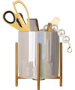 Pen Holder for Desk Sturdy Metal Frame with Green Ceramic Pen Holder for... - $21.69