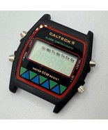 Vintage Calteck Digital Quartz Watch Men 50m Black Barrel ~For Parts Repair - $24.22