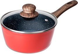 Vermonga Non-Stick Saucepan with Lid, 2QT Small Pot with Granite Coating, Chef&#39;s - £22.19 GBP