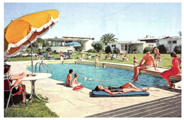 Tucson Arizona Biltmore Hotel Pool Swimming Sun Bathers 1950s Postcard - £7.77 GBP