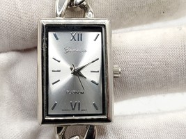 Geneva Platinum Long Wrap Around Chain Watch Women New Battery Square Si... - £19.97 GBP