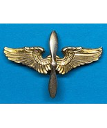 WWII, ARMY AIR CORPS, AVIATION CADET, OVERSEAS CAP WING BADGE, 3” STERLING - $34.65