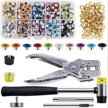 406 Pcs Eyelet Grommet And Setting Kit With 3/16&quot; 11 Colors Metal Gromme... - $40.32