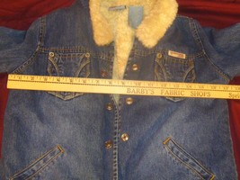 Quicksilver Roxy Girl J EAN Denim Winter Blue Faux Fur Lining Coat Jacket Xl - £26.81 GBP