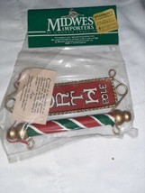 Vintage midwest importers ornament hanging sign North Pole New in Package - $29.99