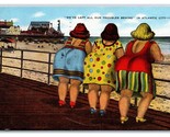 Comic Greetings Big Butts Atlantic City New Jersey NJ Linen Postcard S1 - £4.63 GBP