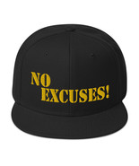 No Excuses! Black &amp; Gold Snapback Hat - £19.30 GBP