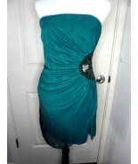 teezeMe Women&#39;s Strapless Dress Sz 11 Party Cocktail gloittered teal Bea... - $33.16 CAD