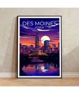 Des Moines Travel Poster, Iowa Wall Art, Iowa Print, Des Moines Poster, ... - £11.32 GBP+