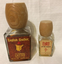 Vintage English Leather Lotion &amp; After Shave Lot Made In USA - £16.95 GBP