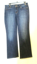 NINE WEST JEANS WOMAN SIZE 8 BLUE WHISKER FADE SANTA MONICA BOOT CUT MID... - $11.26