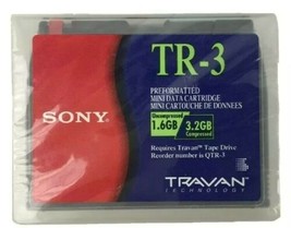 SONY 1.6GB 3.2GB TR-3 Mini Travan Data Tape Cartridge 50503 QIC QTR-3 Se... - $6.91