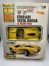 Burago #7007 Ferrari Testa Rossa 1958 Le Mans Die-Cast Metal Kit 1/18 - £38.75 GBP