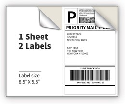Labels 8.5x5.5 1000 Shipping 8.5x5.5 Half-Sheet Self Adhesive MI Brand Label - £33.59 GBP