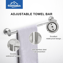 HOMOTEK Towel Bar Adjustable Bathroom Towel Holder Rod from 14 Inch to 2... - £12.09 GBP