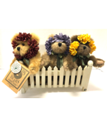 Vtg 2003 Boyds Bears Hope Love Joy White Picket Fence w/ Face Flowers Jo... - $33.85 CAD