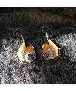 Enamel Swan Dangle Earrings Pierced Hook Vintage Costume Boho Princess - $14.96