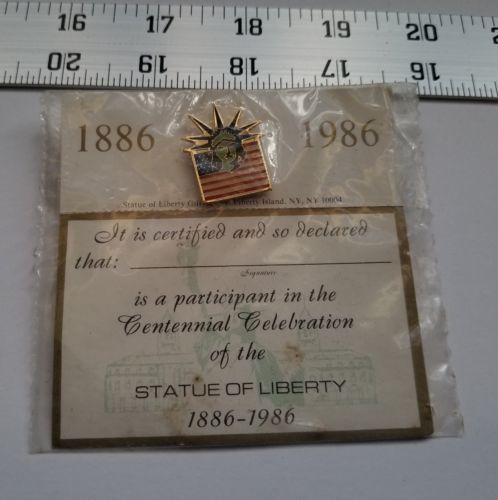 Statue Of Liberty Pin 1886-1986 Centennial Celebration Jewelry Fashion T... - $14.24