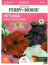 GIB Petunia Mixed Colors Hybrid Flower Seeds Ferry Morse  - £7.86 GBP