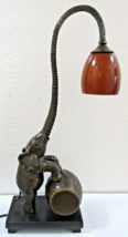 Rare Austin Monumental Standing Elephant on Barrel Table Lamp 2007  - $356.40