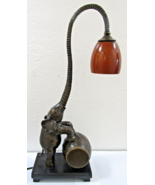 Rare Austin Monumental Standing Elephant on Barrel Table Lamp 2007  - €308,49 EUR