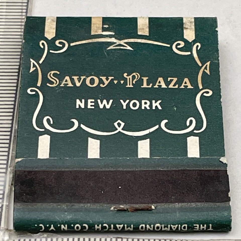 Rare Matchbook  Savoy •• Plaza  New York  restaurant  gmg  Unstruck. foxing - $29.70