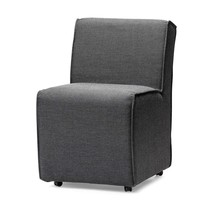 Set of Two Gray Upholstered Fabric Dining Side Chairs With Wheels - $23,945.55 MXN