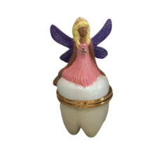 Tooth Fairy Tooth Holder Trinket Box Pink Fairy Pixy Tooth Holder Keepsake - $19.95