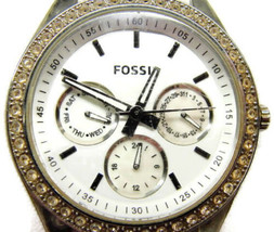 Fossil All Stainless Steel Multi Function WR 50M Watch Analog Quartz New Battery - £31.65 GBP