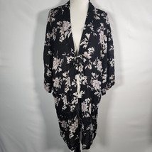 SPIRITUAL GANGSTER Women&#39;s &#39;MAYA&#39; Black FLORAL KIMONO ROBE - One Size - $15.99