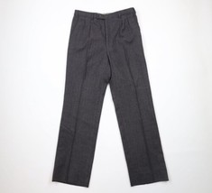Vtg 70s Streetwear Mens 32x32 Wool Pleated Wide Leg Bell Bottoms Pants S... - £69.95 GBP