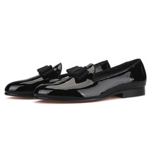 Merlutti Black Patent Leather Shoes With Bowtie - £149.45 GBP