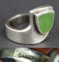 1950&#39;s Sterling Silver Ring Chunky Mid Century Modernist .925 Size 8 Designer! - £71.93 GBP