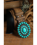 Light Blue Boho Turquoise Decor Wide Belt - $202.90 MXN