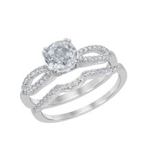 Sterling Silver 1.8 cttw White Topaz Wedding and Engagment Bridal Ring - £127.28 GBP