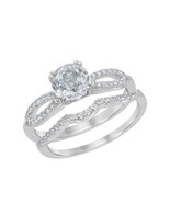 Sterling Silver 1.8 cttw White Topaz Wedding and Engagment Bridal Ring - £125.71 GBP