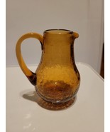 Amberina crackle glass mini pitcher, vintage, retro, MCM - $9.74